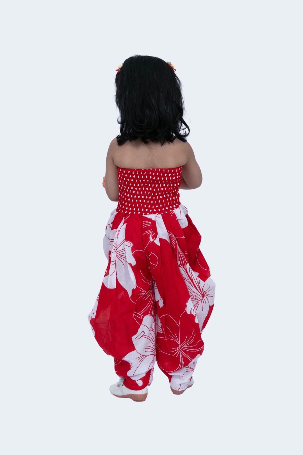 Twisha Girls Jumsuit-Red & White
