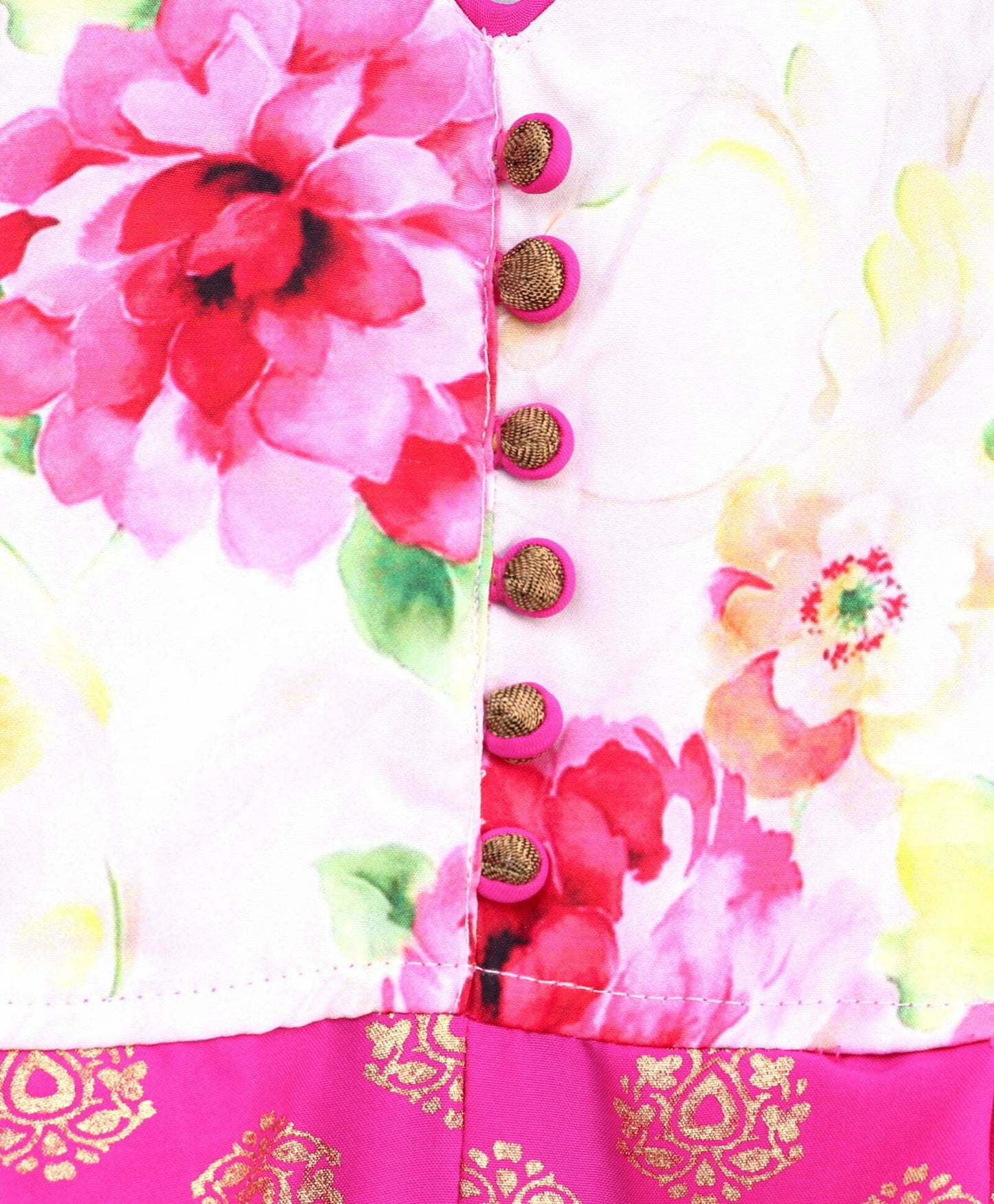 Girls Floral Jumpsuit -Pink