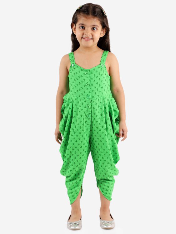 Festive Jumpsuit with Ariwork Jacket - Green & Red