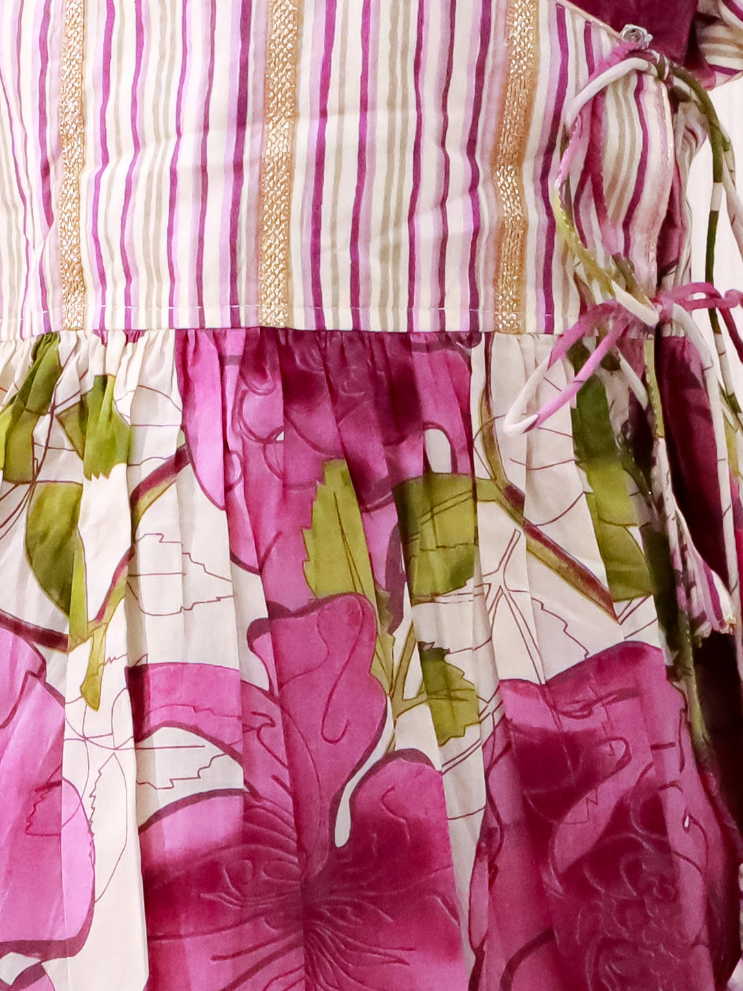 Twisha Cotton Fullsleeves All Over Printed kurta with Dhoti - White & Purple