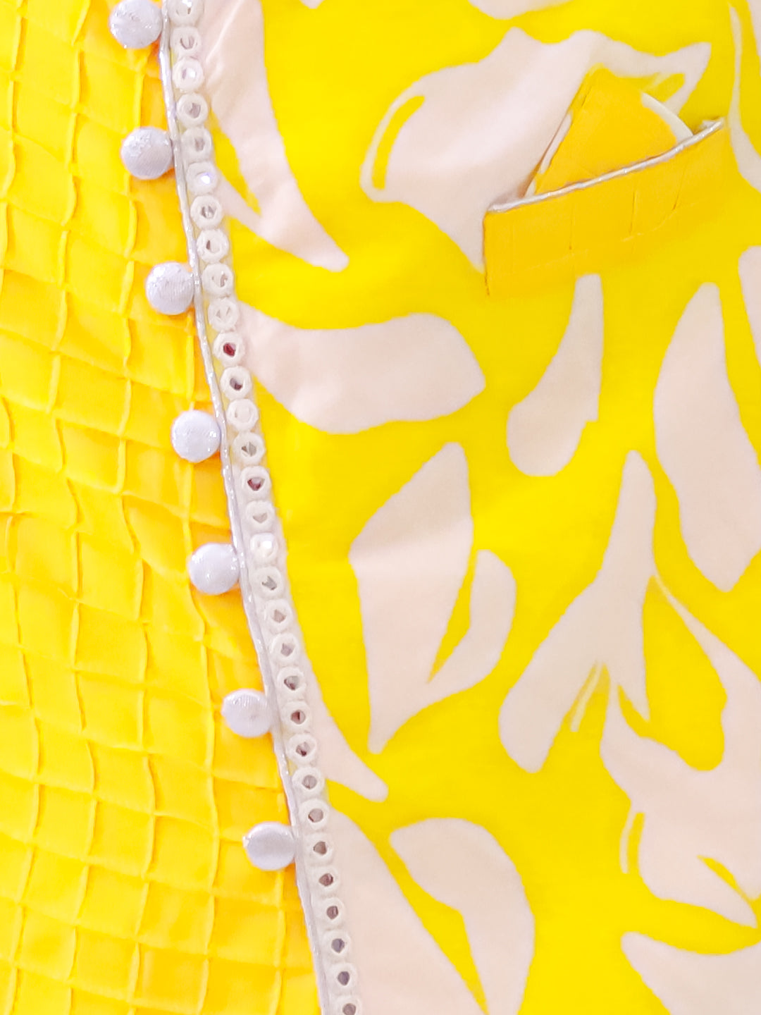 Twisha Cotton Fullsleeves Emblished kurta with Dhoti - Yellow & White