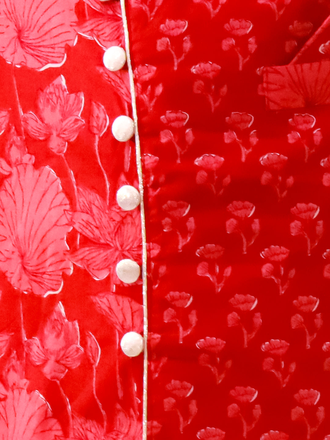 Twisha Cotton Fullsleeves All Over Printed Kurta with Dhoti - Red