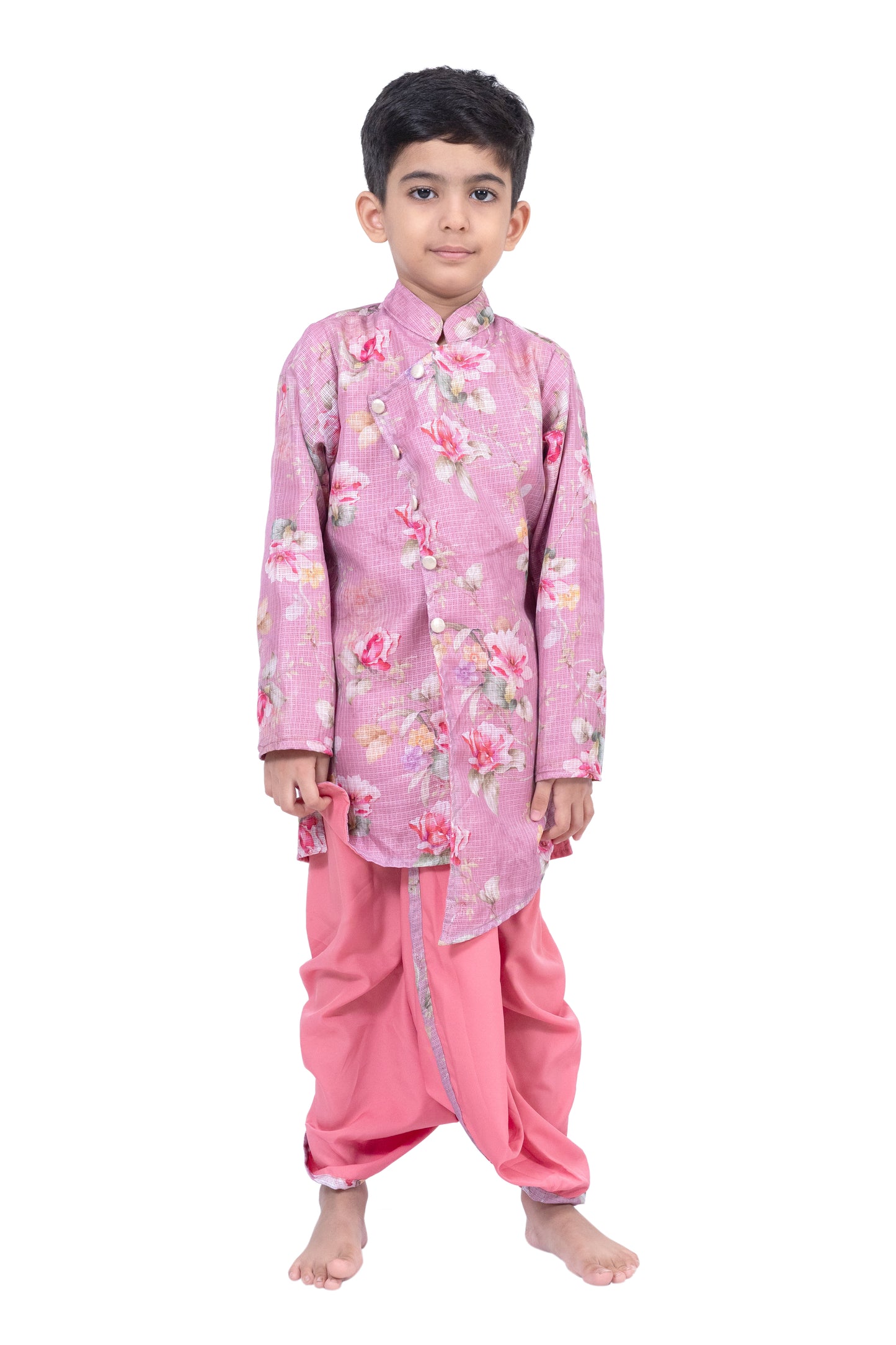 Twisha Fullsleeves Floral Printed Kurta with Dhoti -Mauve