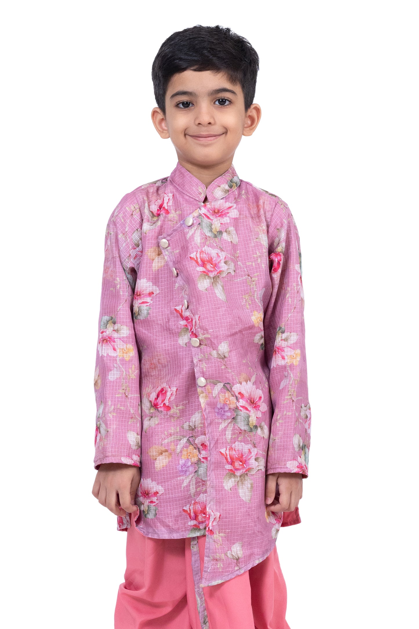 Twisha Fullsleeves Floral Printed Kurta with Dhoti -Mauve