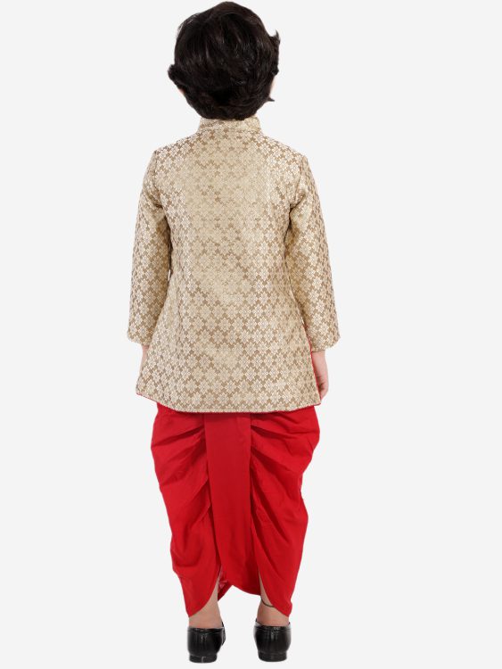 Twisha Boys Designer Kurta with Dhoti-Gold