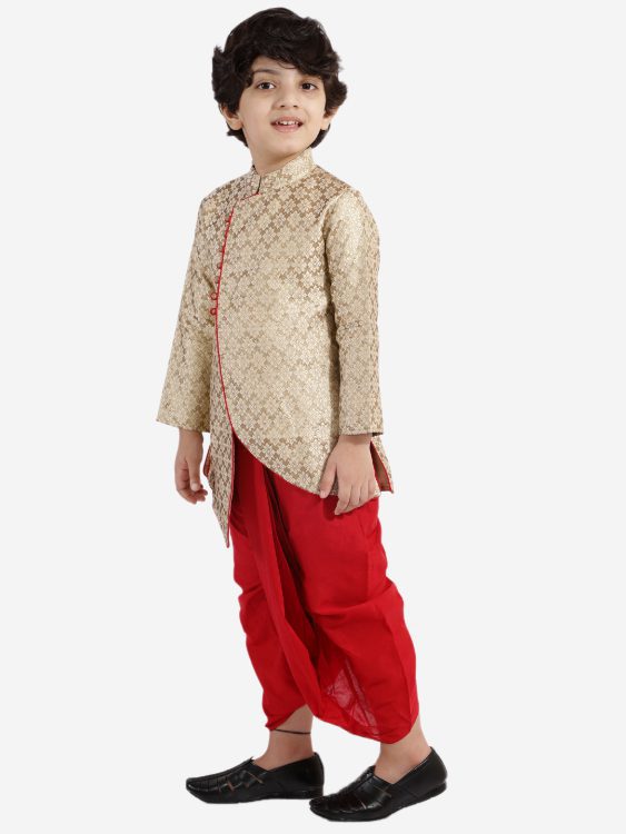 Twisha Boys Designer Kurta with Dhoti-Gold
