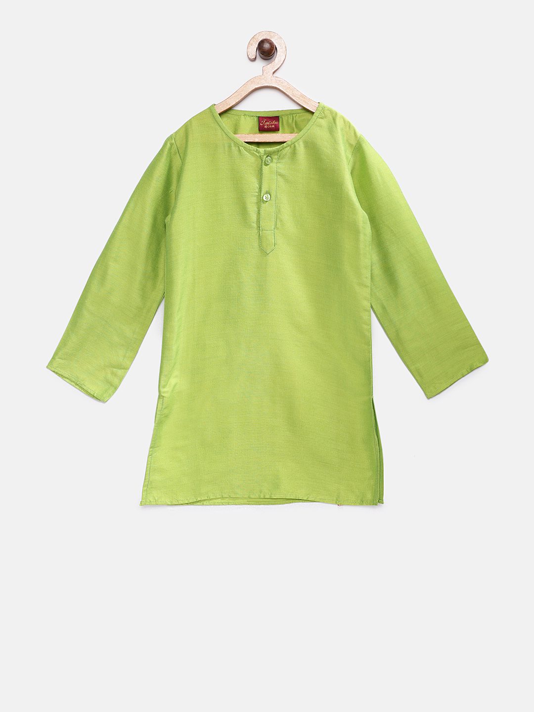 Boys Solid Kurta & Pyjama With Printed Jacket - Green