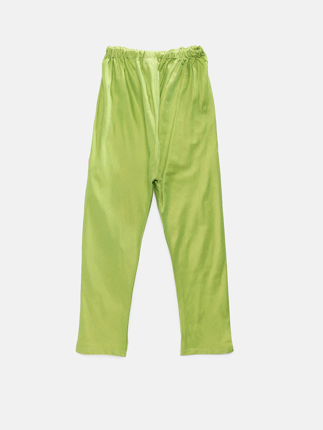 Boys Solid Kurta & Pyjama With Printed Jacket - Green