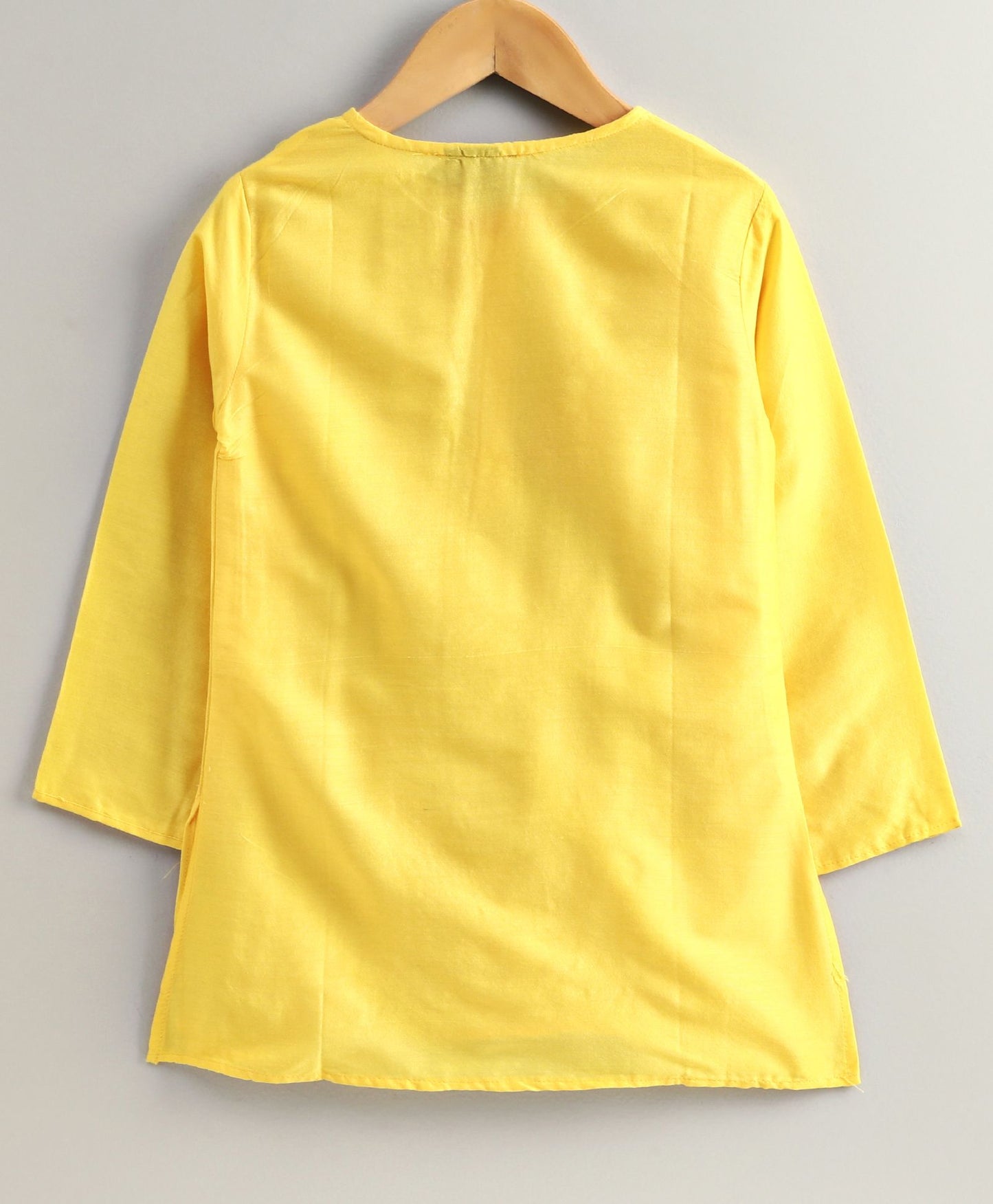 Twisha Boys Solid Kurta & Pyjama With Printed Jacket- Yellow