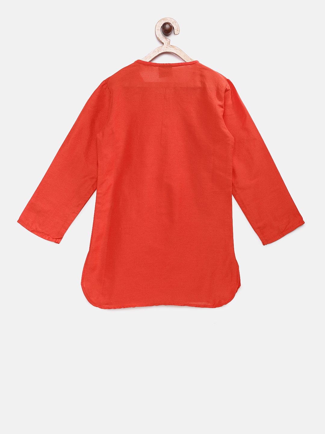 Twisha Boys Solid Kurta & Pyjama With Printed Jacket - Red