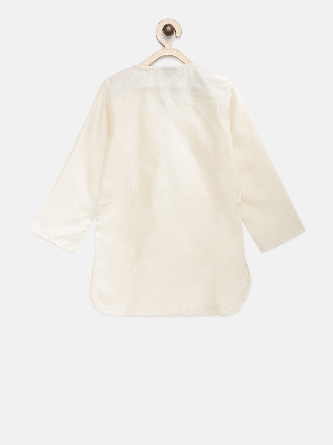 Twisha Boys Solid Kurta & Pyjama With Printed Jacket - Off White