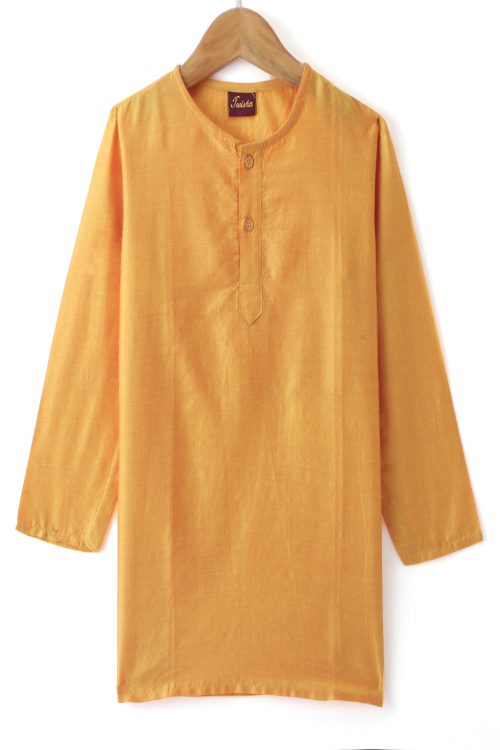 Twisha Boys Solid Kurta & Pyjama With Jacket - Yellow