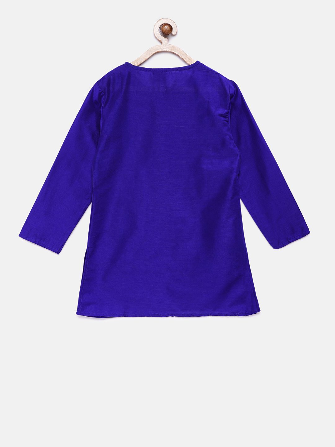Twisha Boys Solid Kurta & Pyjama With Printed Jacket- Blue