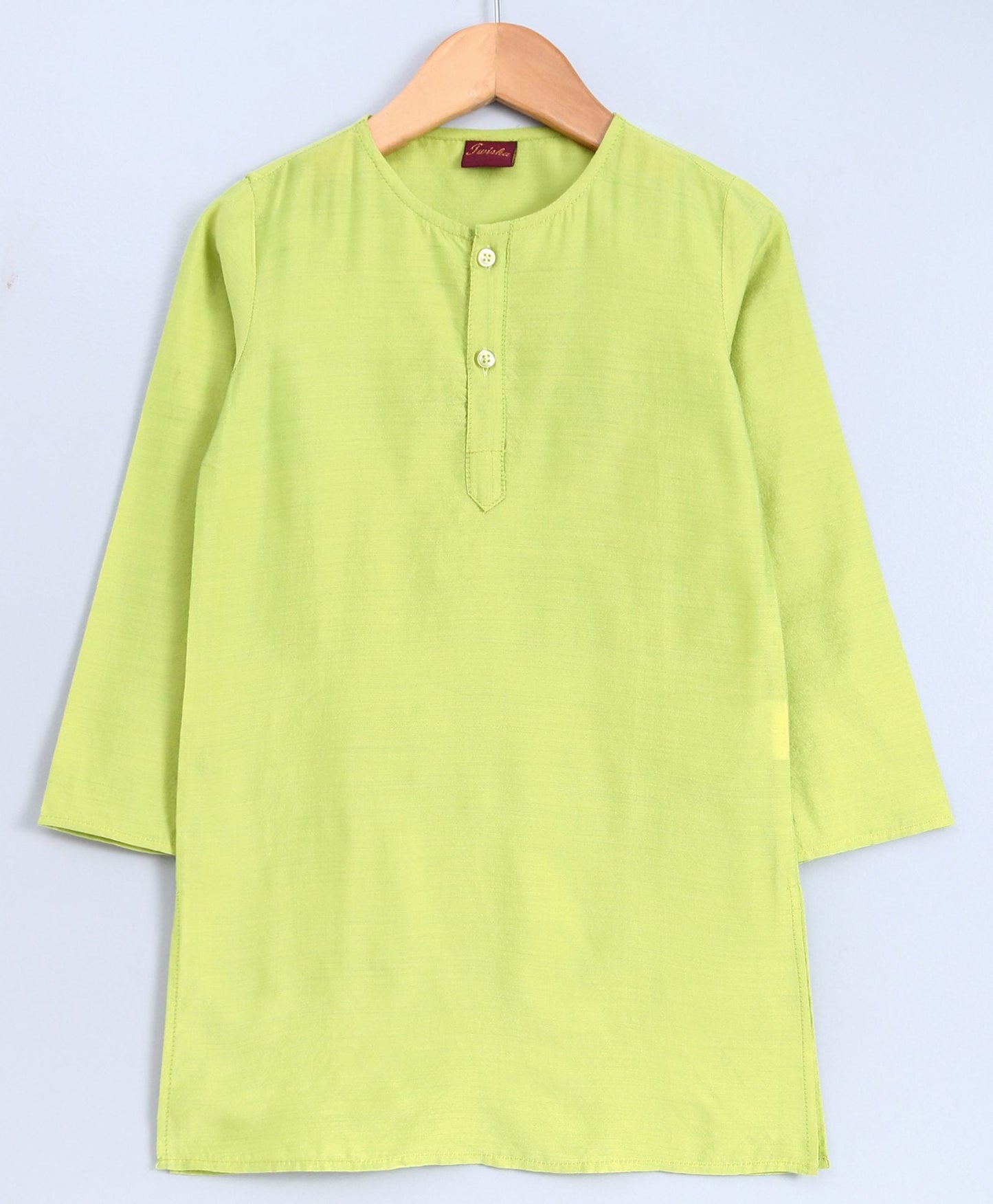 Twisha Boys Solid Kurta & Pyjama With Printed Jacket- Green