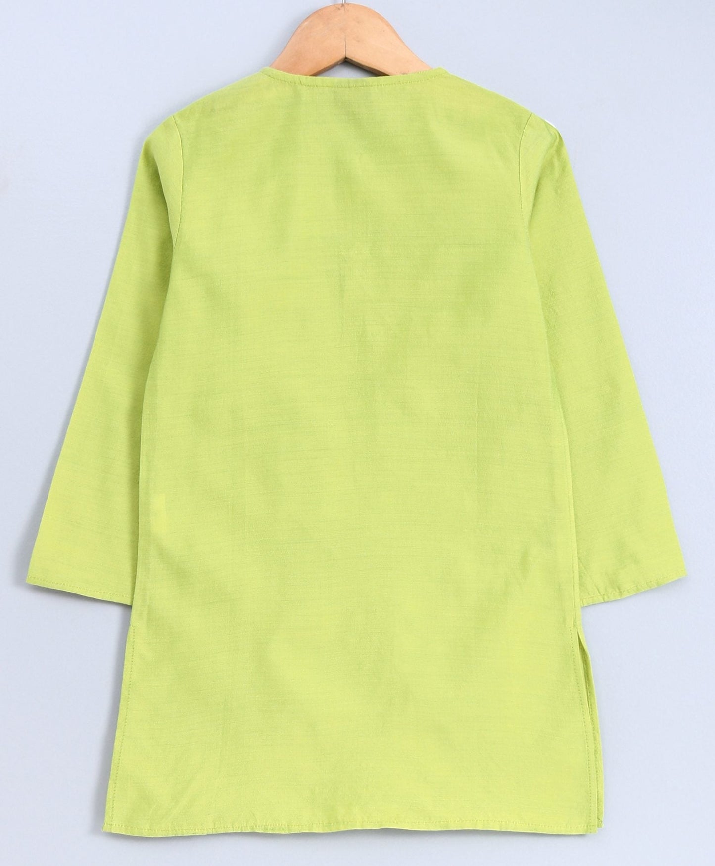 Twisha Boys Solid Kurta & Pyjama With Printed Jacket- Green