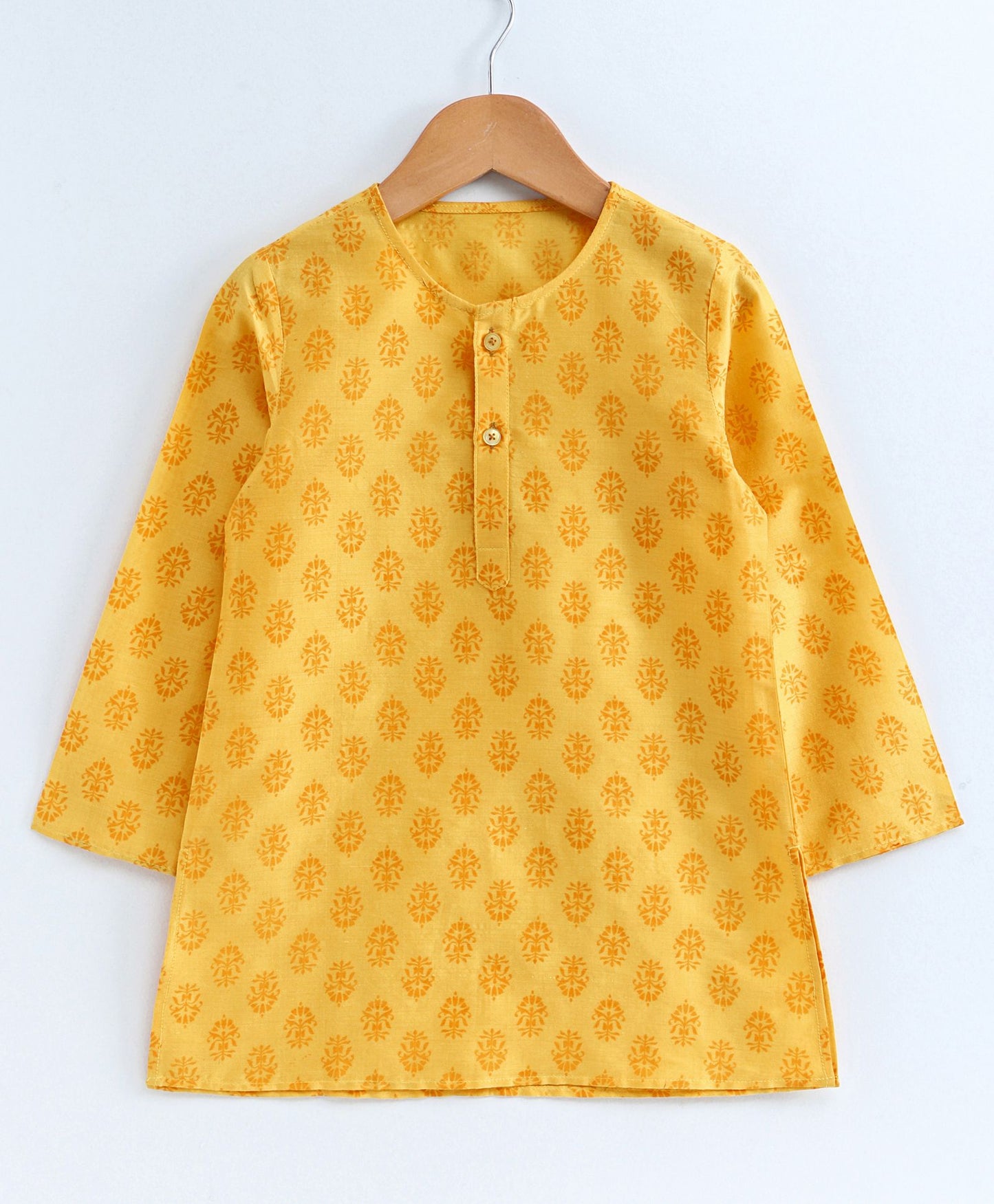 Twisha Boys Printed Kurta & Pyjama With Printed Jacket- Yellow