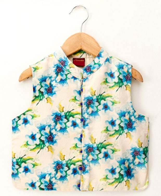 Twisha Boys Kurta And Pajama With Floral Jacket