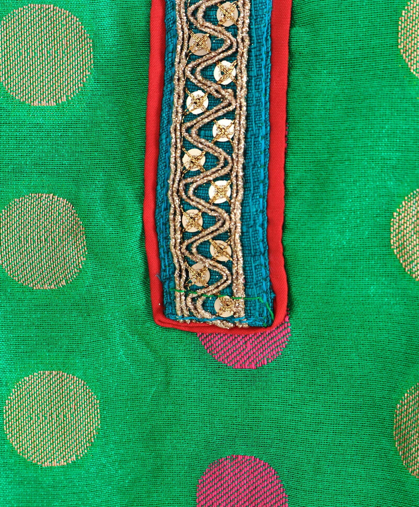 Sleeveles Kurta With Side Knot With Palazzo - Green & Orange