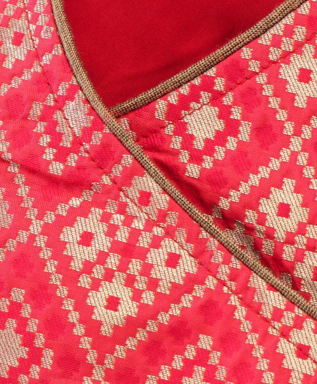 Twisha Brocade Top with Palazzo - Red & Yellow