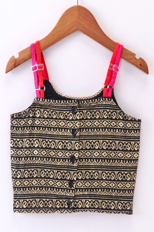 Twisha Girls Embroidered Top & Self Design Palazzo - Multi & Pink