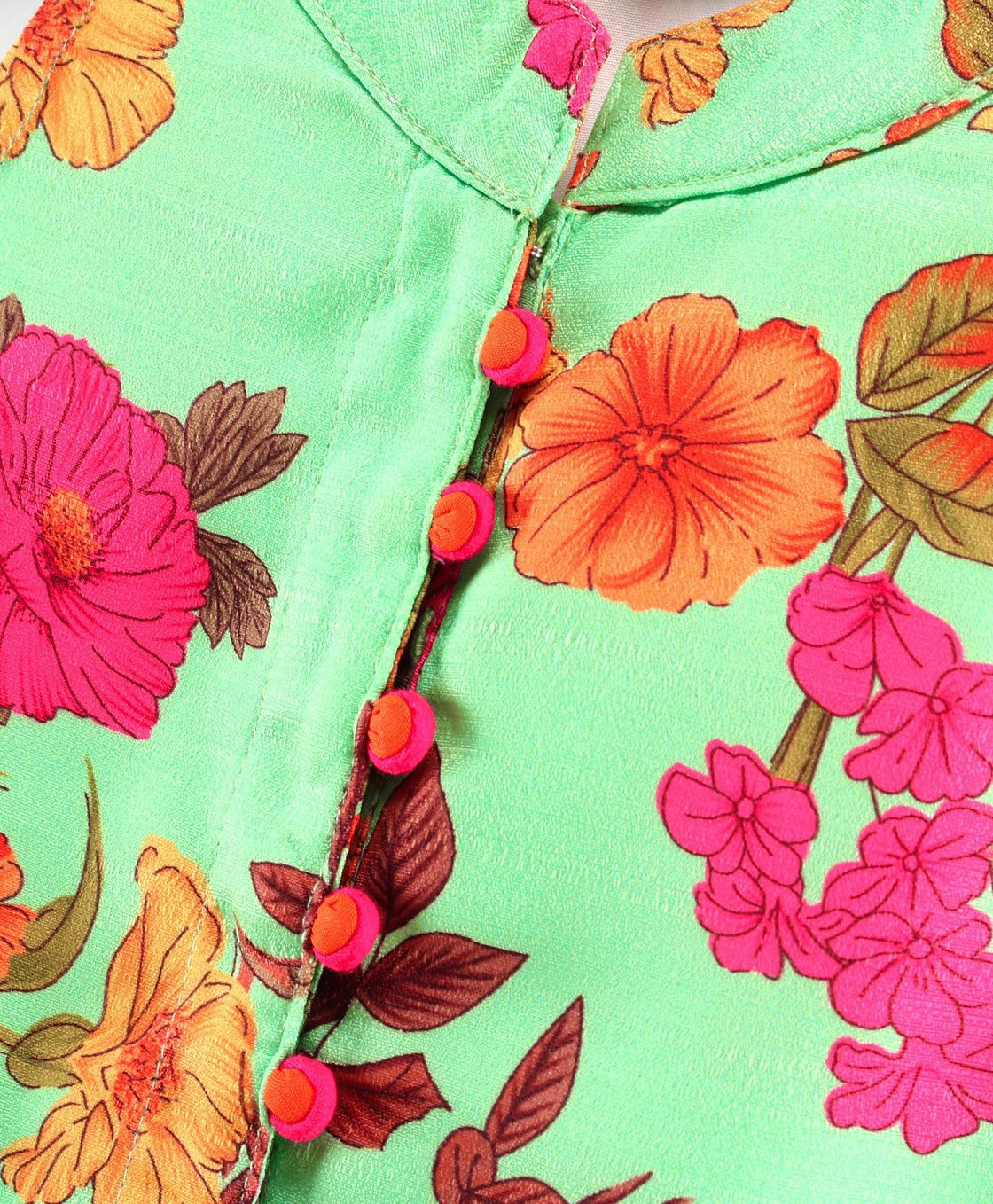 Twisha Girls Floral Printed Top With Palazzo - Green