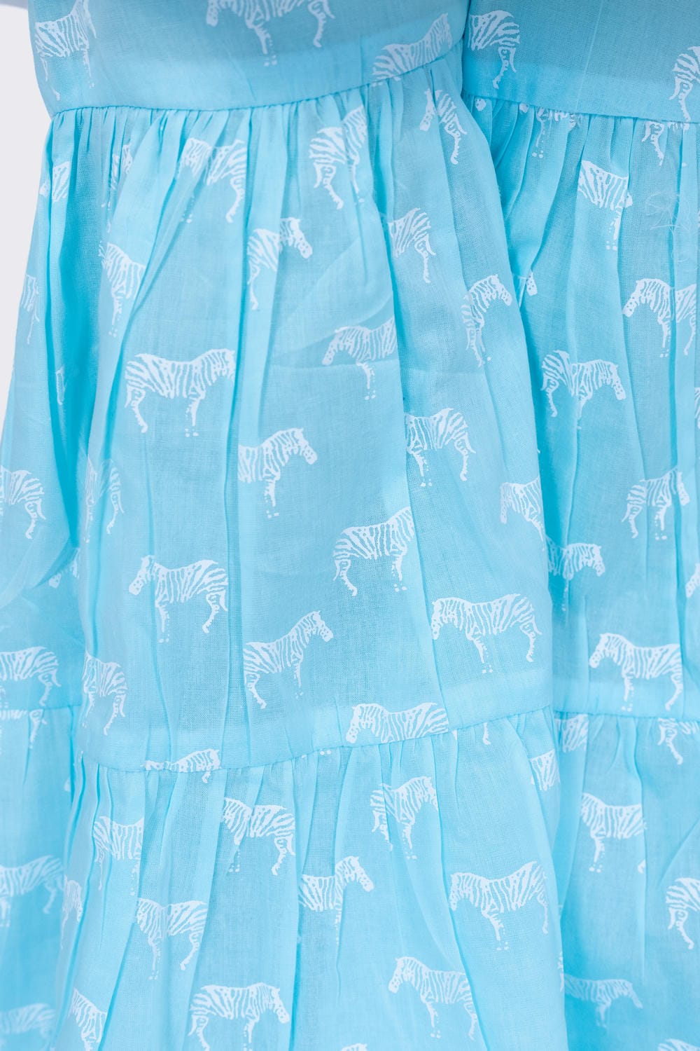 Twisha Girl's 3/4 sleeves Embroidered Frilled Top with Sharara - White & Blue