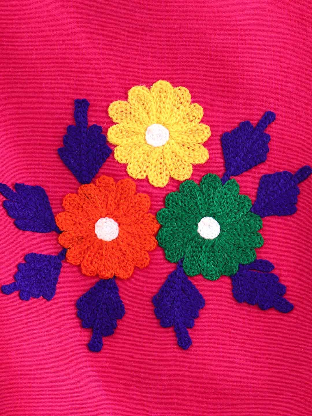 Sleeveless Yoke Embroidery Work Kurta With Dhoti - Pink & Blue