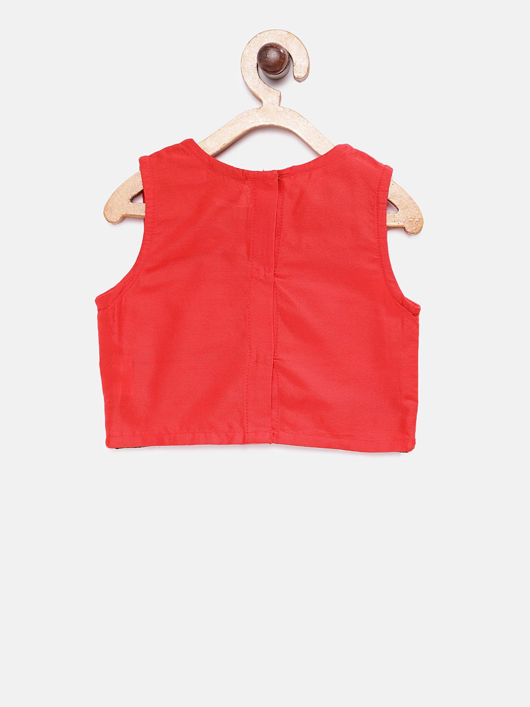 Twisha Girls Embellished Top With Dhoti Pants - Red & Blue