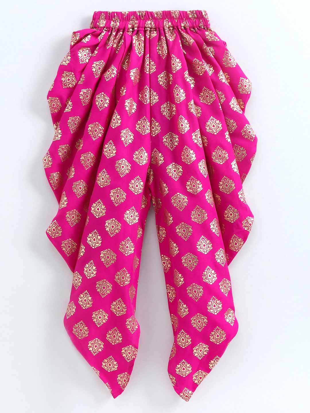 Triangle Top With Dhoti - Black & Pink