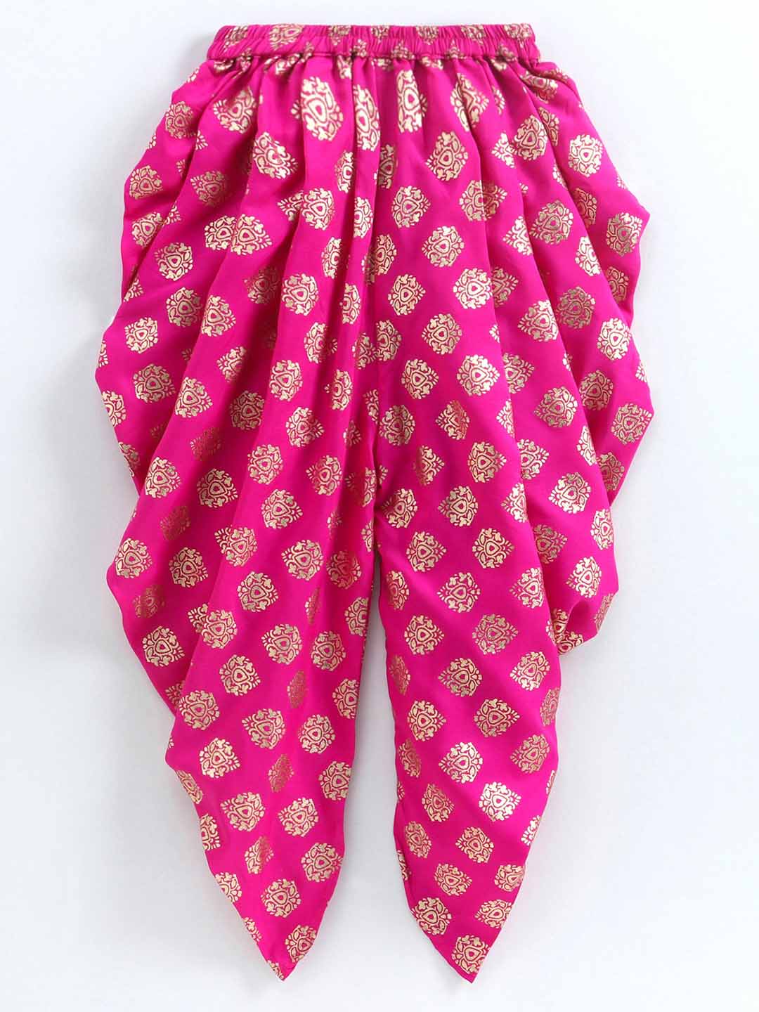 Triangle Top With Dhoti - Black & Pink