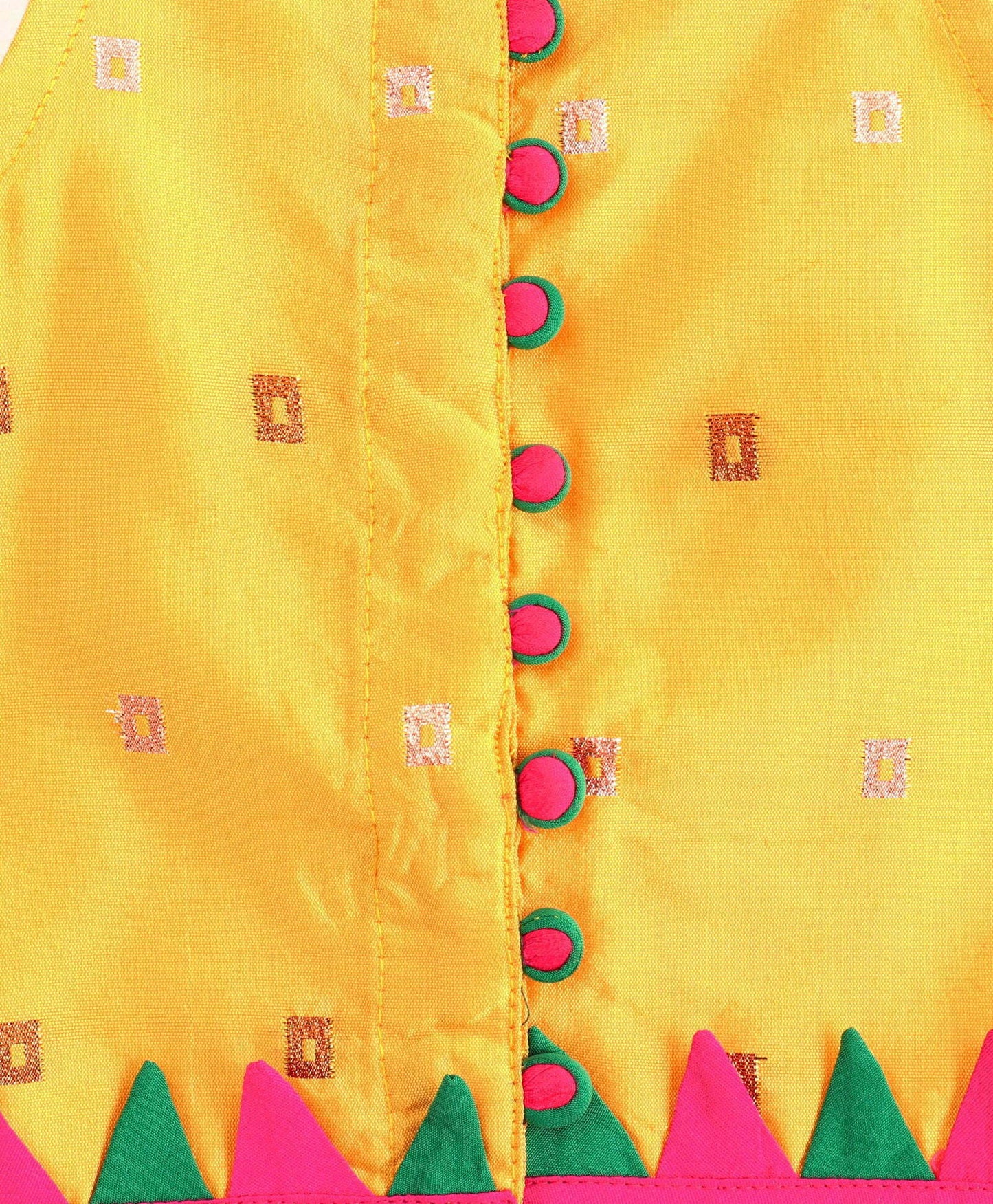 Girls Incut Top With Dhoti Set Pink & Yellow