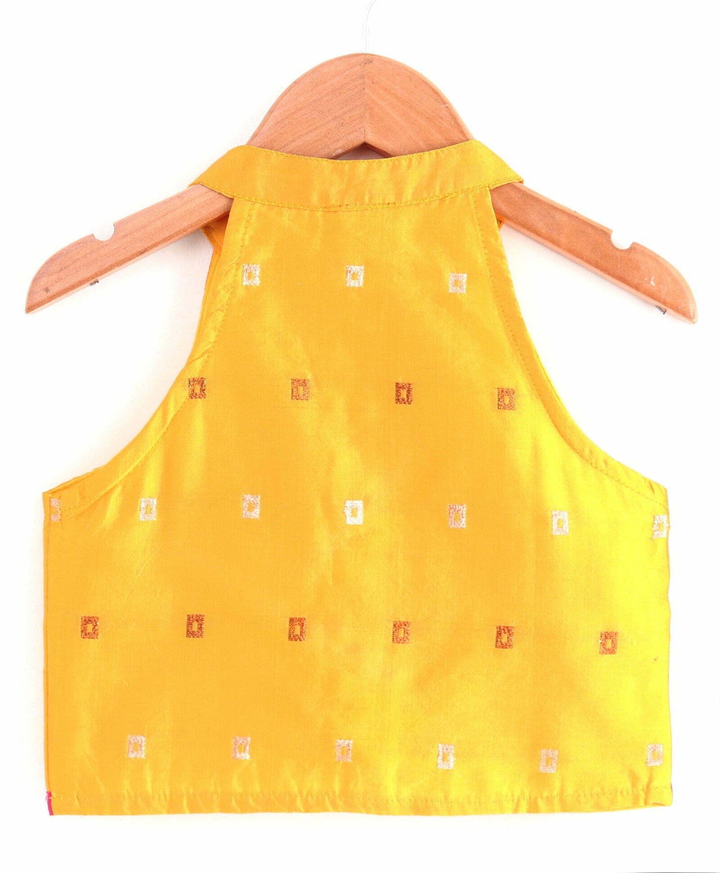 Girls Incut Top With Dhoti Set Pink & Yellow