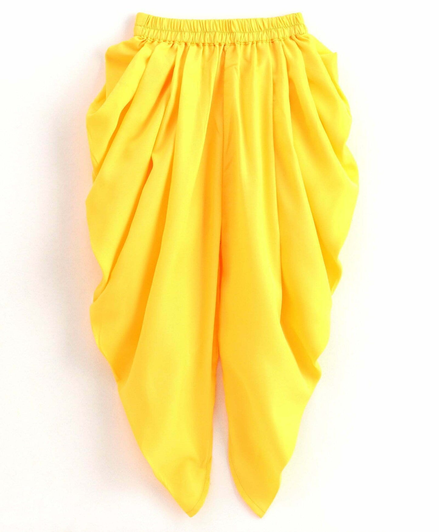 Girls Half And Half Top With Dhoti Set-Pink Yellow