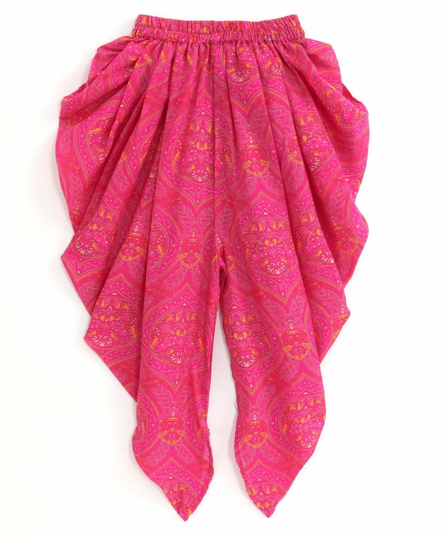 Girls Embroidered Halter Neck And Dhoti Set -Pink