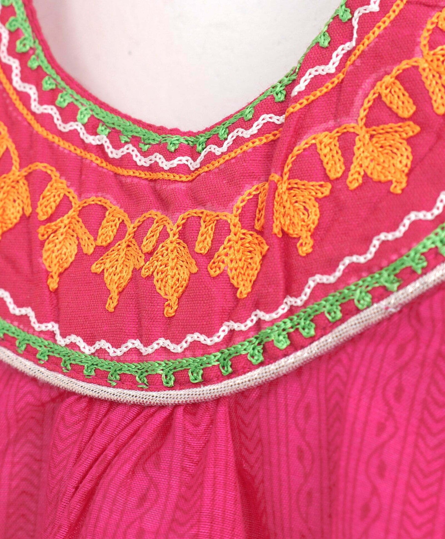 Girls Embroidered Halter Neck And Dhoti Set -Pink