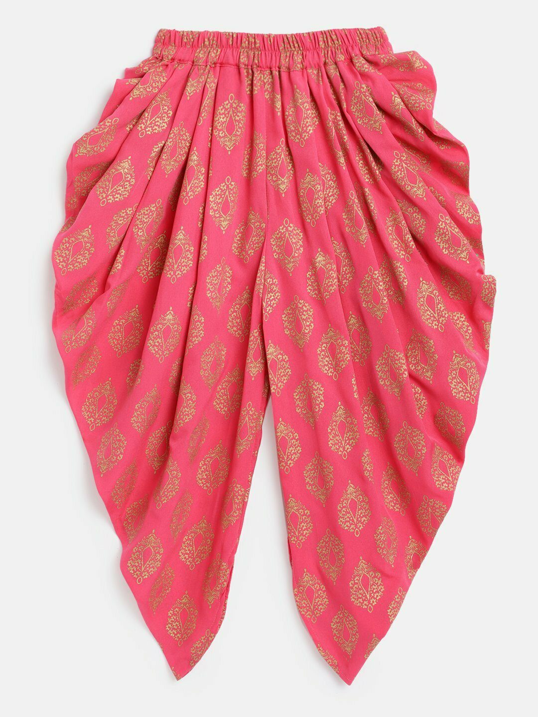 Girls Brocade Top & Designer Dhoti-Red