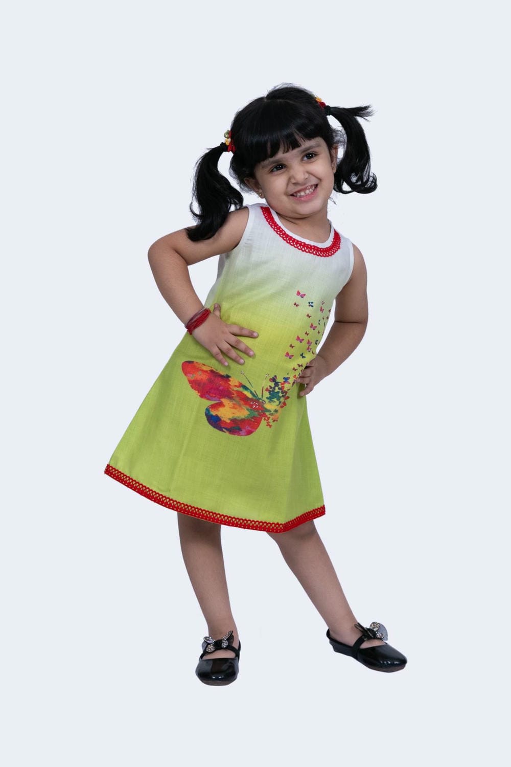 Twisha Girls Dress - Lime Green