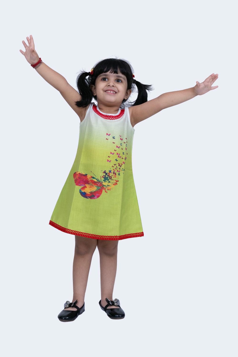 Twisha Girls Dress - Lime Green