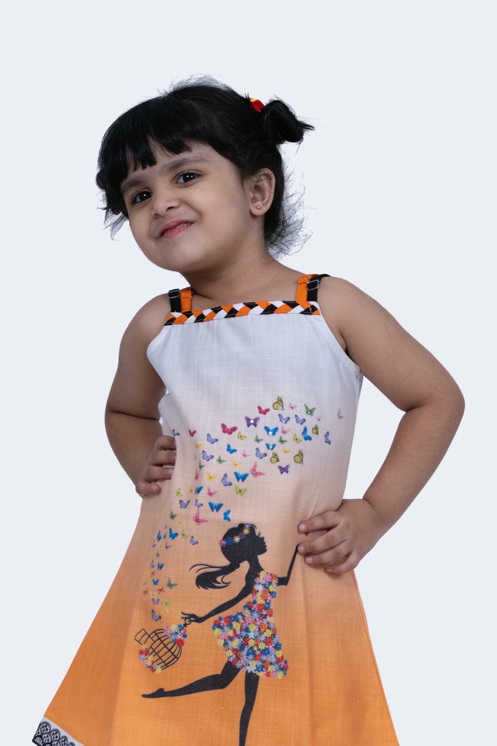 Twisha Girls Dress -Orange