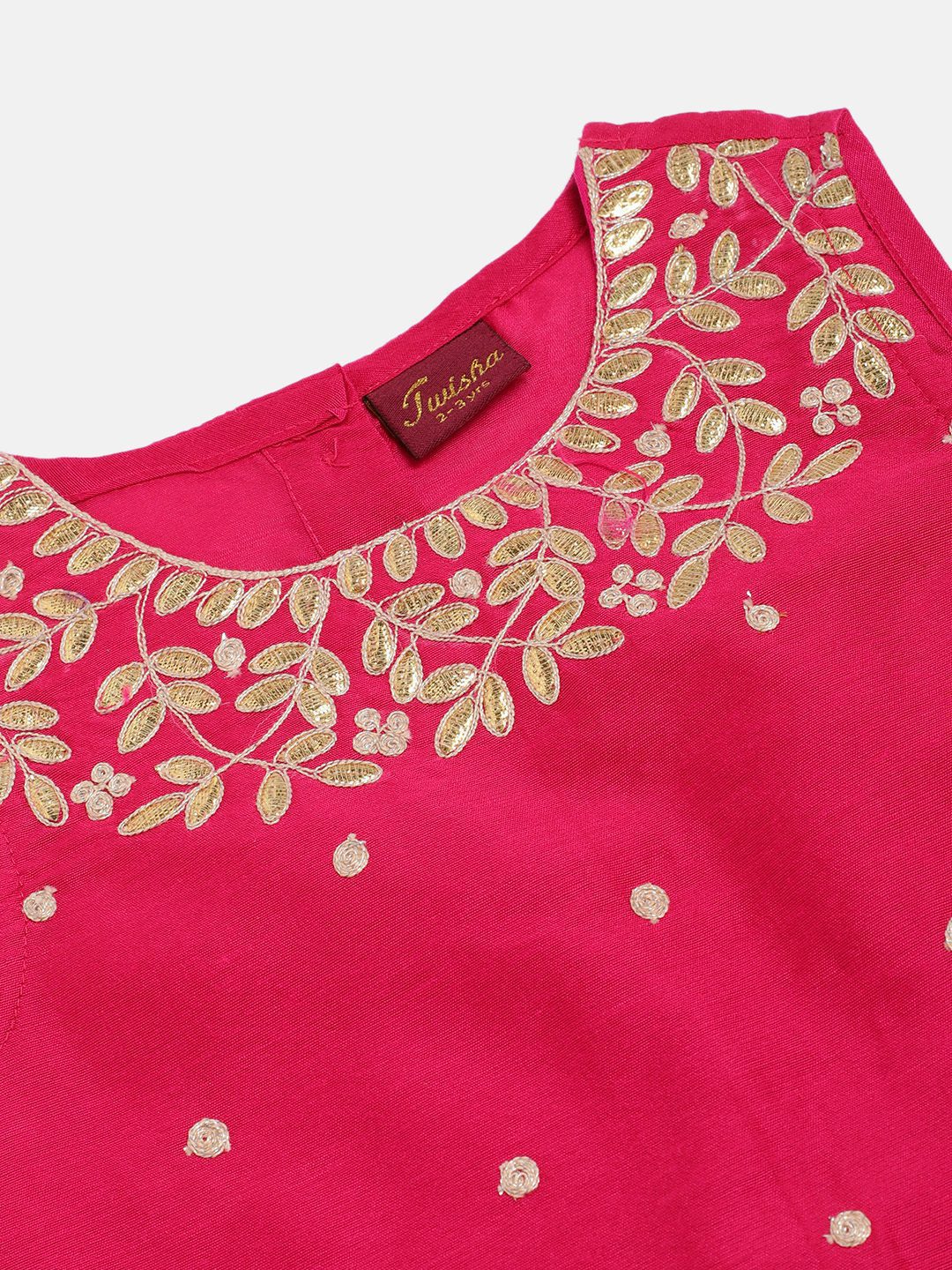 Twisha Girls Embroidered Top With Net Ghagra - Pink & Blue