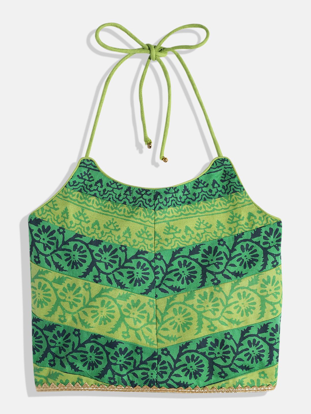 Twisha Girls Printed Top With Ghagra - Green & Off White