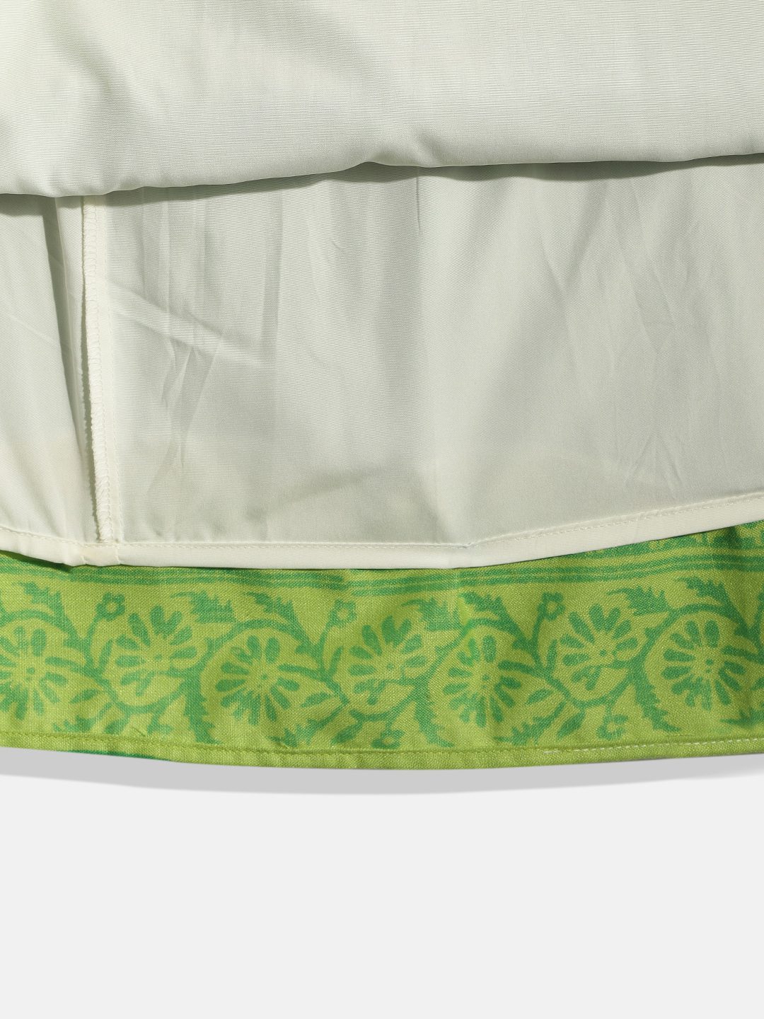 Twisha Girls Printed Top With Ghagra - Green & Off White