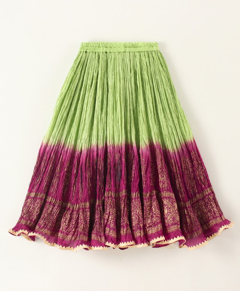 Twisha Halter Top with Ghagra- Purple & Green