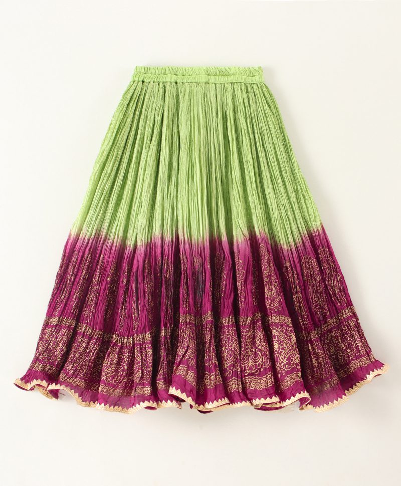 Twisha Halter Top with Ghagra- Purple & Green