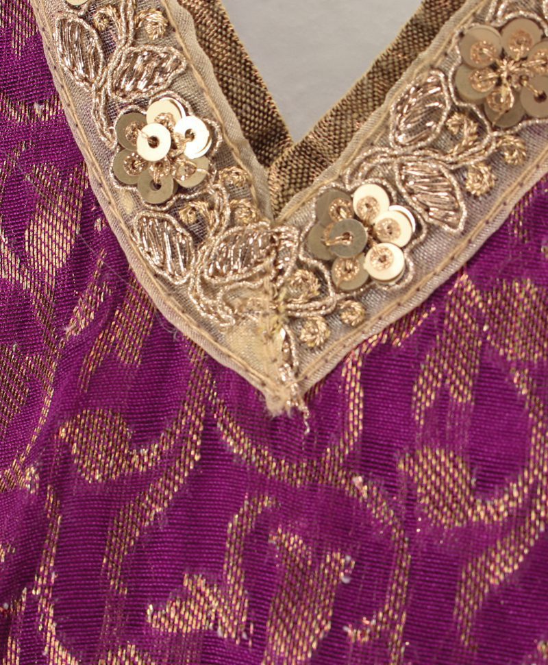 Twisha Halter Top with Ghagra- Purple & Green