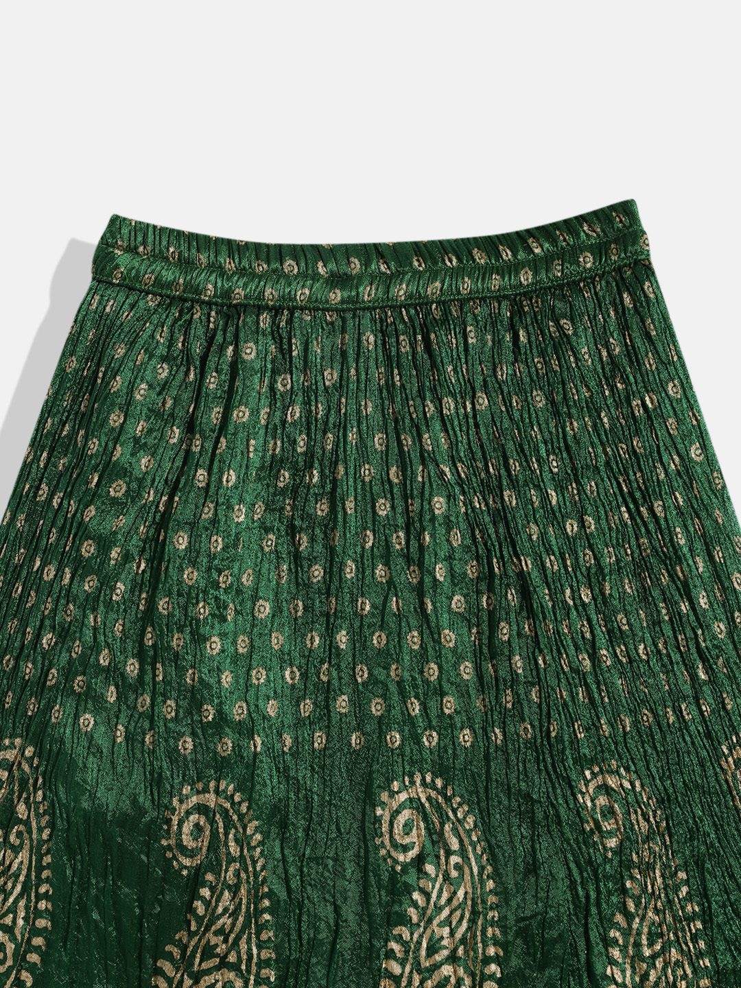 Twisha Polyester Girls Top With Ghagra-Green