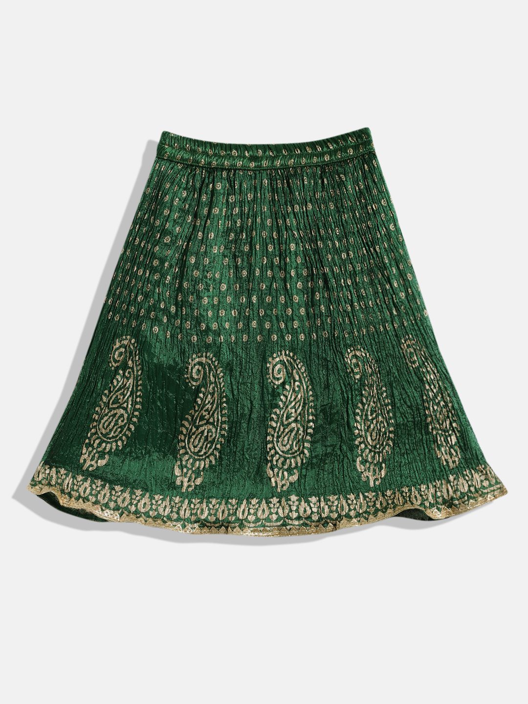 Twisha Polyester Girls Top With Ghagra-Green