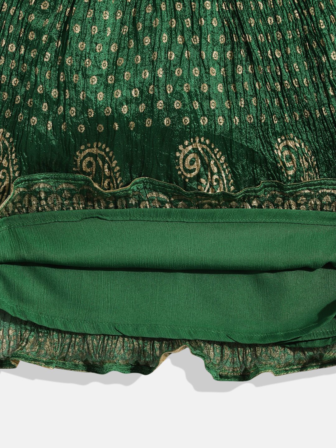 Twisha Polyester Girls Top With Ghagra-Green