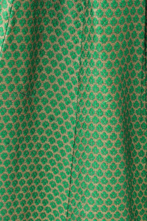 Twisha Girls Cold Shoulder Printed Top & Brocade Ghagra - Red & Green
