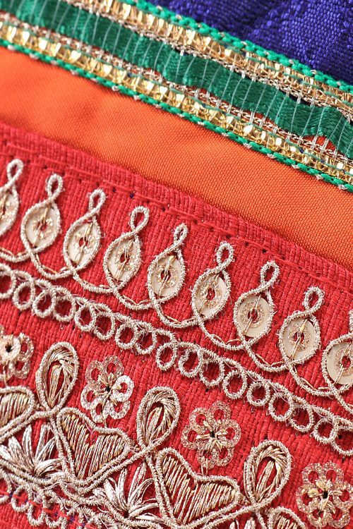 Twisha Girls Top & Printed Ghagra - Blue & Orange